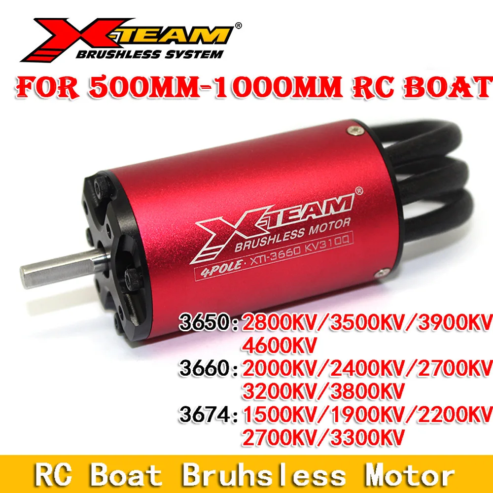 

X-TEAM XTB Series 3650 3660 3674 1500KV 2200KV 2800KV 3300KV 3800KV Brushless Motor for 500mm-100mm Remote Control RC Boats