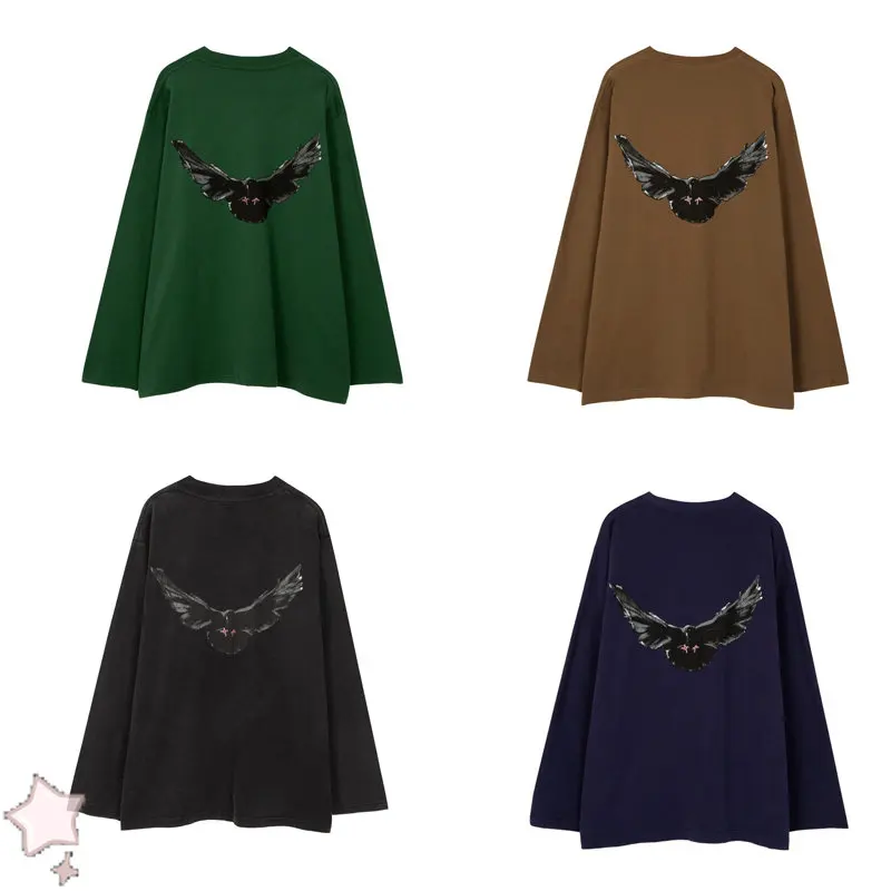 Kanye West T Shirts Fall flying eagle Print High Quality Men Women Loose Long Sleeve T-shirts
Kanye West T Shirts Fall flying eagle Print High Quality Men Women Loose Long Sleeve T-shirts