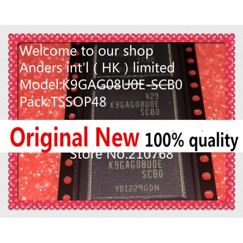 5pcs/lot K9GAG08UOE-SCBO K9GAG08U0U-SCB0 K9GAG08UOE K9GA G08U0E TSOP48 IC chipset Originally
5pcs/lot K9GAG08UOE-SCBO K9GAG08U0U-SCB0 K9GAG08UOE K9GA G08U0E TSOP48 IC chipset Originally
