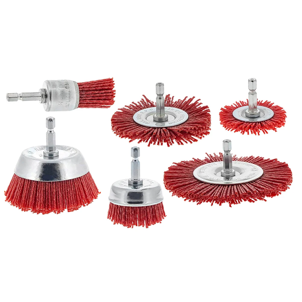 6pcs Drill Abrasive Brush Nylon Polishing Wheel 1/4 Inch Shank Wire Brush Wheel Cup Brush Set For Dremell Rotary Tool
6pcs Drill Abrasive Brush Nylon Polishing Wheel 1/4 Inch Shank Wire Brush Wheel Cup Brush Set For Dremell Rotary Tool