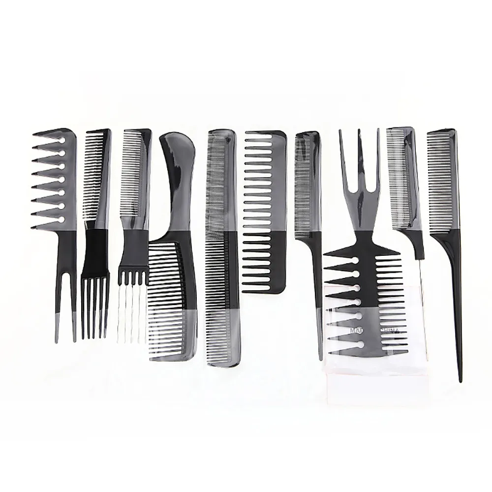 

10 Piece Stylist Anti-static Hairdressing Combs Multifunctional Hair Design Hair Detangler Comb Makeup Barber Haircare Styling