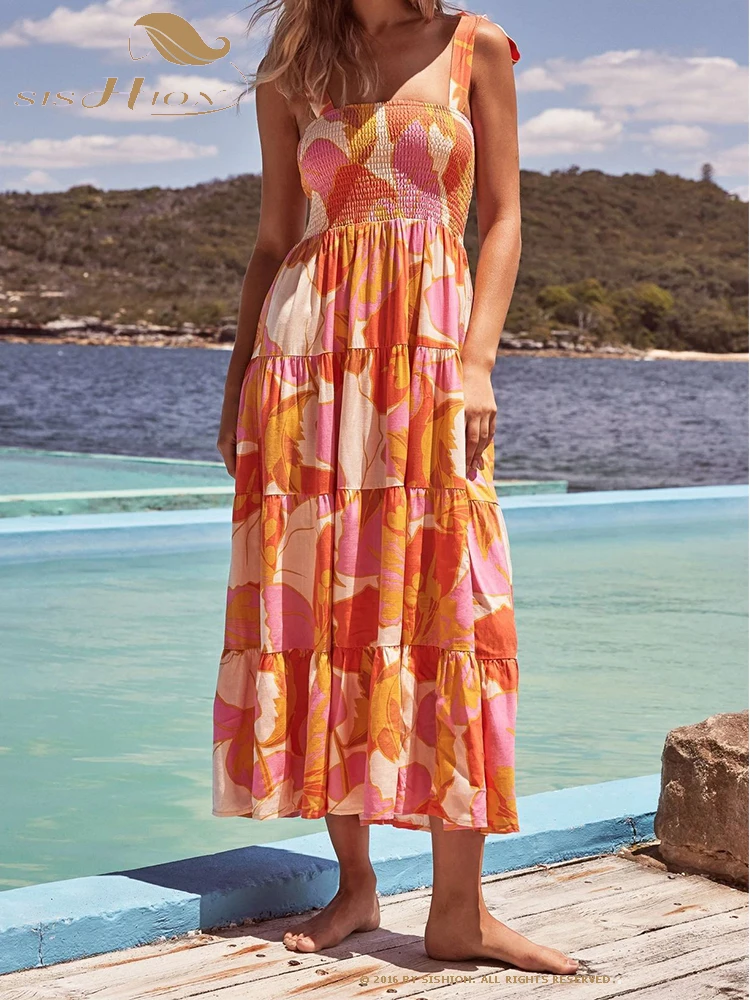 SISHION 2023 Sexy Spaghetti Strap Summer Dress 2023 Long Women Floral Printed Holiday Beach Boho Bohemian Dresses VD4105
SISHION 2023 Sexy Spaghetti Strap Summer Dress 2023 Long Women Floral Printed Holiday Beach Boho Bohemian Dresses VD4105
