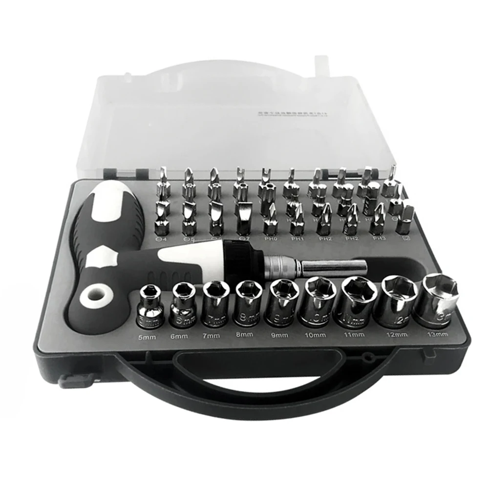 41 In 1 Precision Screwdriver Bit Set Chrome-vanadium Steel Screwdriver Non-slip Handle Telescopic T-Shaped Sleeve Repair Tool
41 In 1 Precision Screwdriver Bit Set Chrome-vanadium Steel Screwdriver Non-slip Handle Telescopic T-Shaped Sleeve Repair Tool