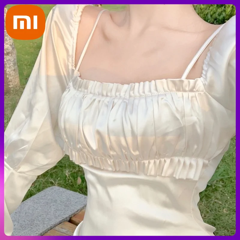 XIAOMI Sexy Solid Strap Dress Women Designer Temperament Off Shoulder Fishtail Dress Female Sweet Lace-up Fairy Dress Summer
XIAOMI Sexy Solid Strap Dress Women Designer Temperament Off Shoulder Fishtail Dress Female Sweet Lace-up Fairy Dress Summer