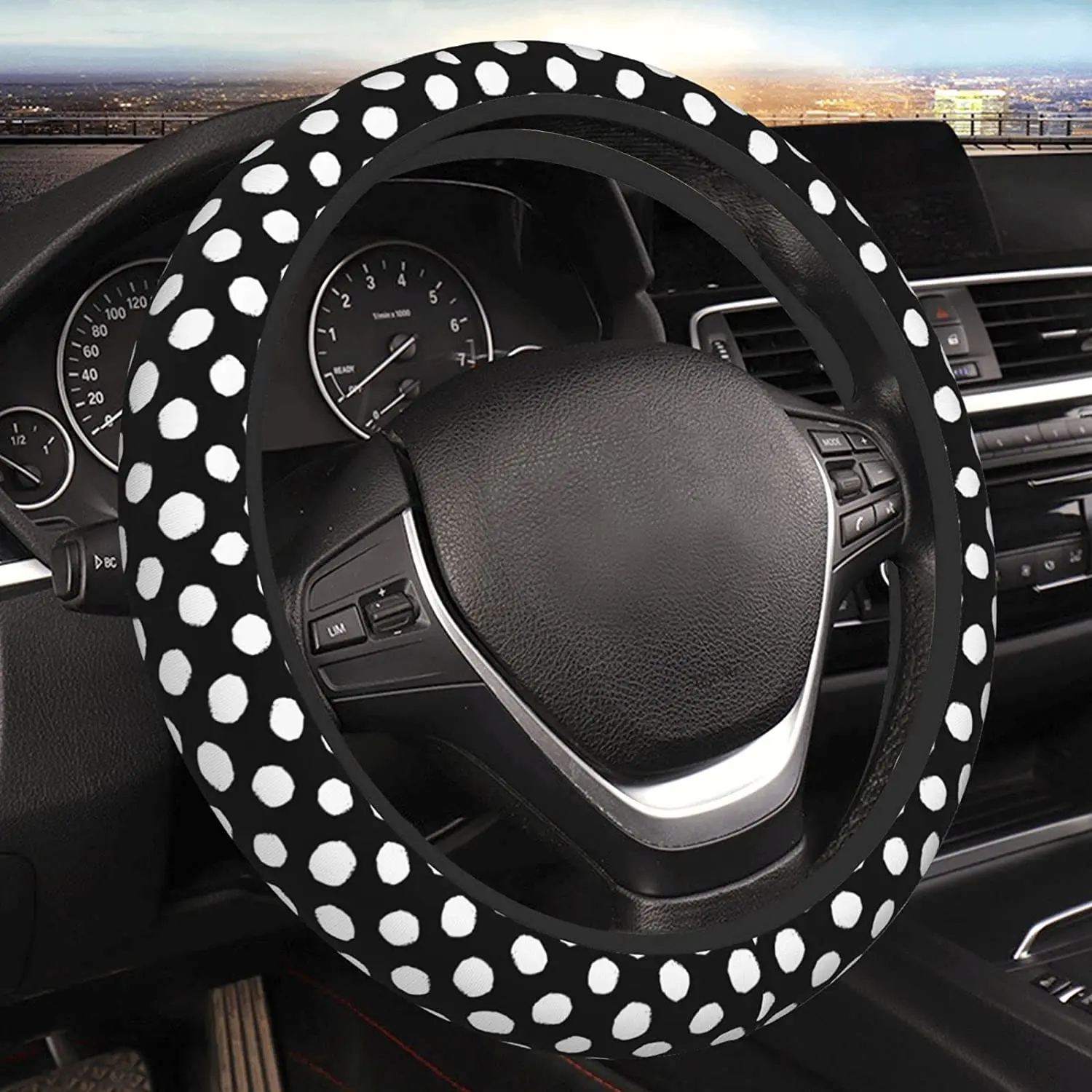 Dot Pattern Steering Wheel Cover Auto Parts Dry Brush and Rough Edges Ink Abstract White and Black Universal 15 inch Neoprene
Dot Pattern Steering Wheel Cover Auto Parts Dry Brush and Rough Edges Ink Abstract White and Black Universal 15 inch Neoprene