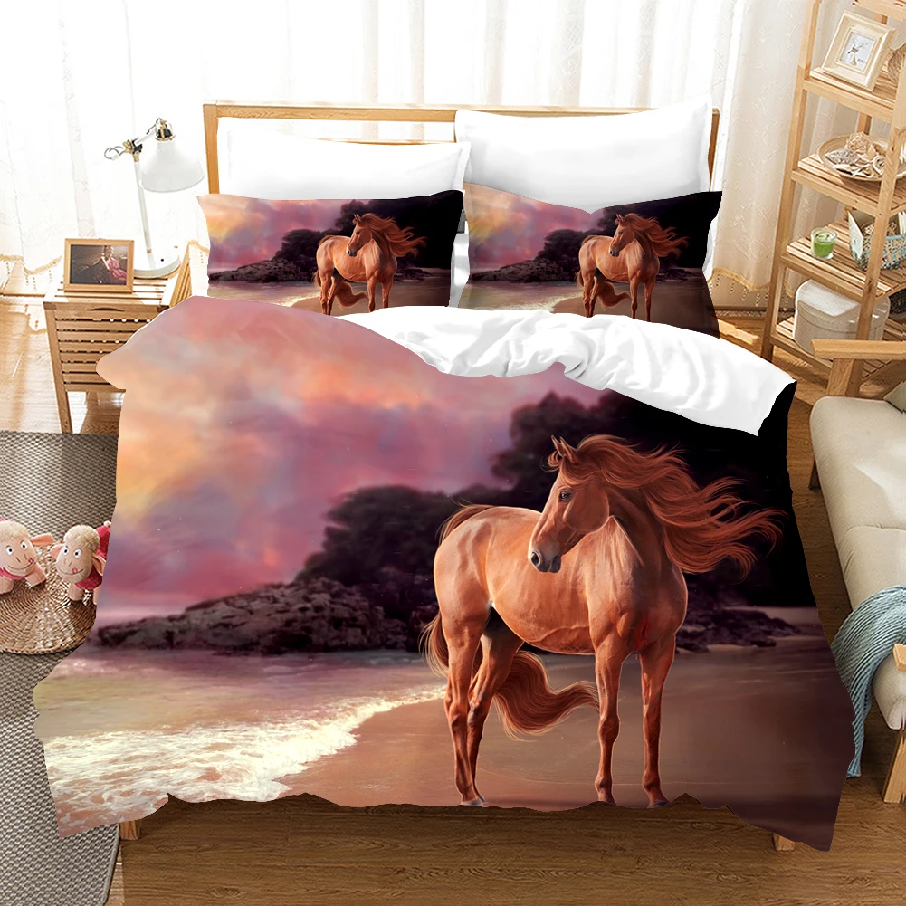 New Running Horse Bedding Set Animal 3D Duvet Cover 210x210 Queen Size Decor Home For Boy Bedroom Luxury Bed Set 2/3Pcs
New Running Horse Bedding Set Animal 3D Duvet Cover 210x210 Queen Size Decor Home For Boy Bedroom Luxury Bed Set 2/3Pcs
