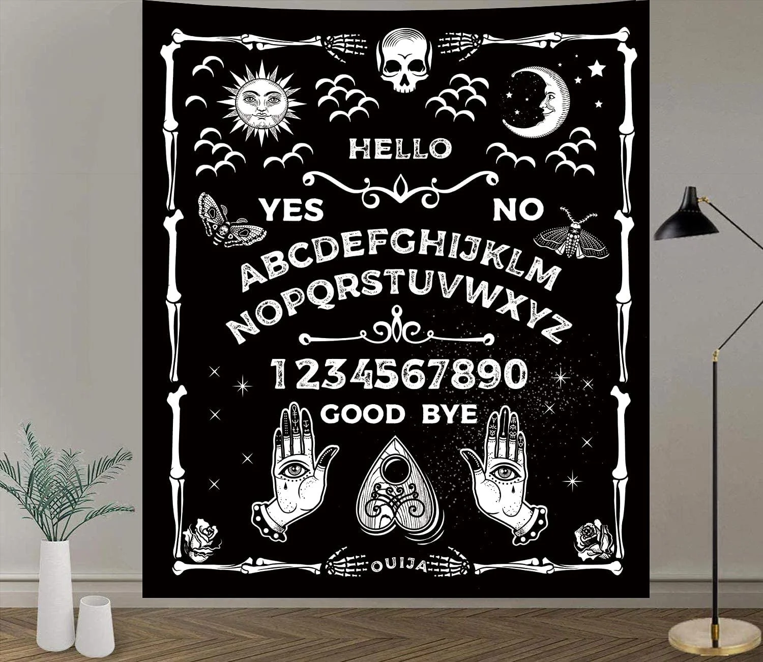 Skull Sun and Moon Tapestry Black Tarot Tapestries Death Theme Mysterious Divination Wall Hanging Decor for Bedroom Living Room
Skull Sun and Moon Tapestry Black Tarot Tapestries Death Theme Mysterious Divination Wall Hanging Decor for Bedroom Living Room