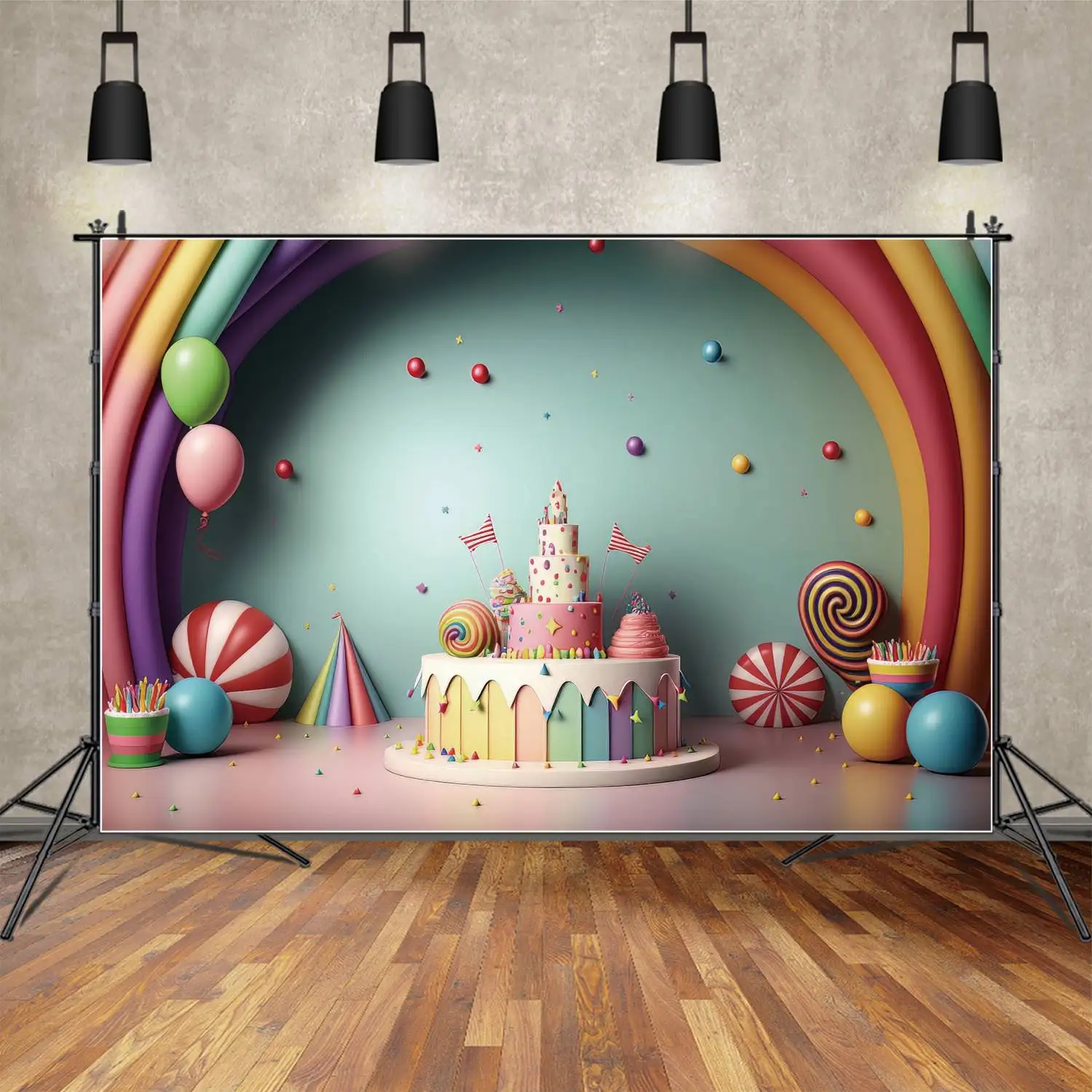 Rainbow Arch Birthday Party Photography Backdrops Decoration Cake Balloon Customized Kids Photo Background Photoshoot Props
Rainbow Arch Birthday Party Photography Backdrops Decoration Cake Balloon Customized Kids Photo Background Photoshoot Props