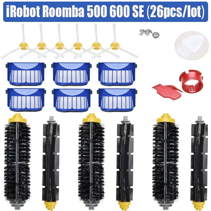 Replacement Accessories Kit for iRobot Roomba Vacuum Cleaner main brush filter 600 Series 690 680 660 651 650 & 500 Series
Replacement Accessories Kit for iRobot Roomba Vacuum Cleaner main brush filter 600 Series 690 680 660 651 650 & 500 Series