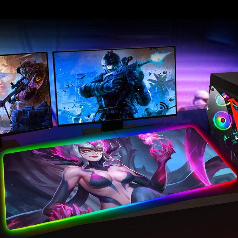 RGB коврик для мыши LOL Evelynn, большой коврик для мыши для игр, аксессуары для игр, резиновый нескользящий коврик с подсветкой, светодиодный ковр... 
RGB коврик для мыши LOL Evelynn, большой коврик для мыши для игр, аксессуары для игр, резиновый нескользящий коврик с подсветкой, светодиодный ковр...