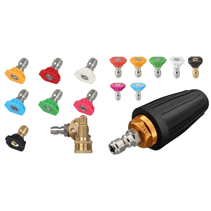 5 Rotation Angles, Soap And Rinse Jet Stream Tips Kit With Rotating Nozzle And 7 Tips, 1/4 Inch Quick Connect
5 Rotation Angles, Soap And Rinse Jet Stream Tips Kit With Rotating Nozzle And 7 Tips, 1/4 Inch Quick Connect