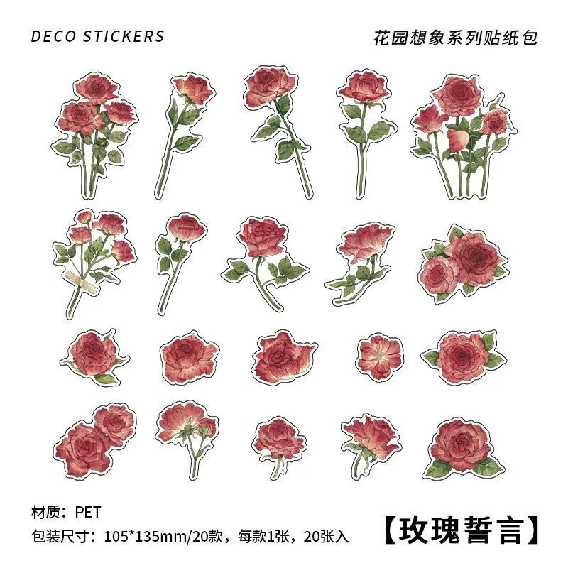 Прозрачные наклейки цветы розы Gimue 
Прозрачные наклейки цветы розы Gimue