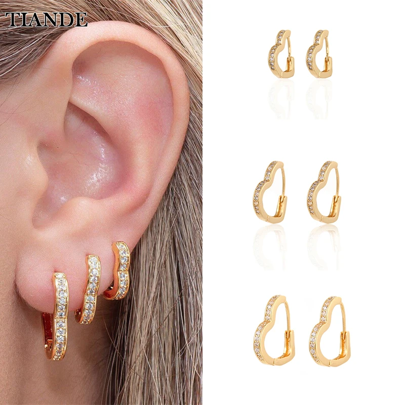 TIANDE Gold Plated Hoop Earrings for Women CZ Zircon Piercing Women's Heart Earrings 2022 Fashion Party Jewelry Wholesale
TIANDE Gold Plated Hoop Earrings for Women CZ Zircon Piercing Women's Heart Earrings 2022 Fashion Party Jewelry Wholesale