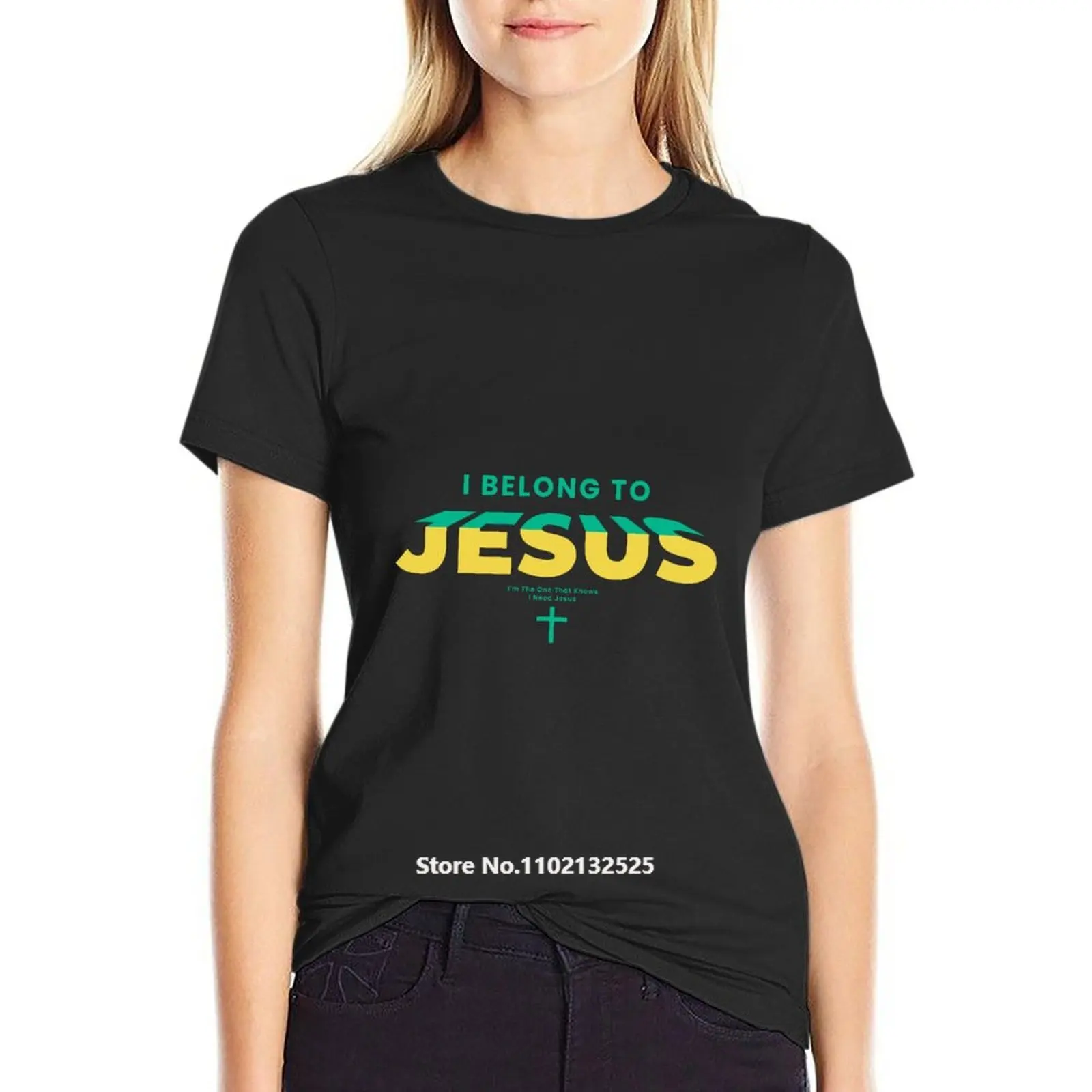 

Font Jesus Faith Women T Shirt Cotton Short Sleeve TShirts Oversize O Neck Hip Hop Fashion Streetwear Tops
