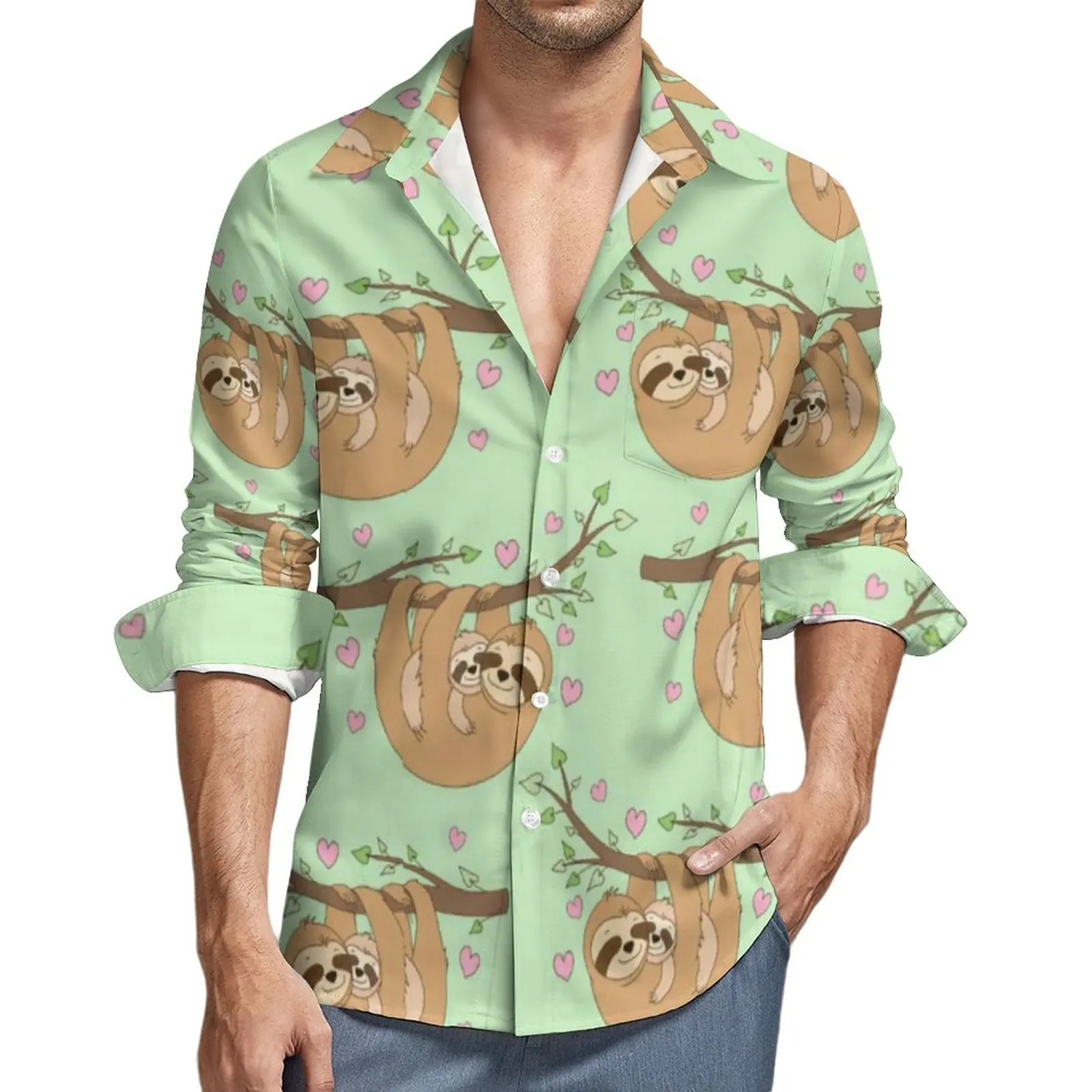 Cute Sloths Sleepy Casual Shirts Men Baby and Mama Animal Print Shirt Long Sleeve Fashion Blouses Autumn Design Clothes 3XL 4XL 
Cute Sloths Sleepy Casual Shirts Men Baby and Mama Animal Print Shirt Long Sleeve Fashion Blouses Autumn Design Clothes 3XL 4XL