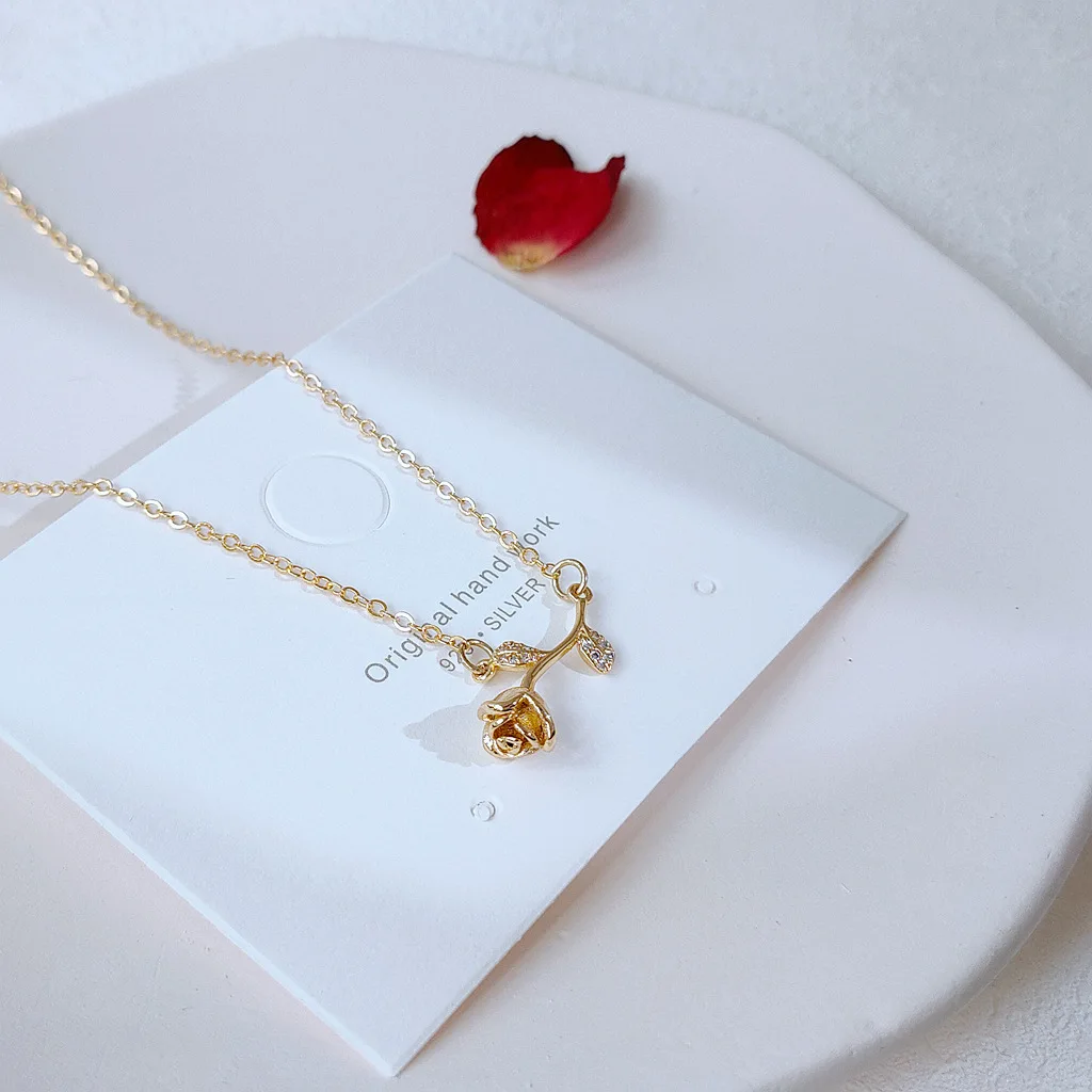14K Real Gold Trendy Rose Zircon Micro-inlaid Clavicle Chain Fashion Korean Version of The Simple Necklace Live Broadcast
14K Real Gold Trendy Rose Zircon Micro-inlaid Clavicle Chain Fashion Korean Version of The Simple Necklace Live Broadcast