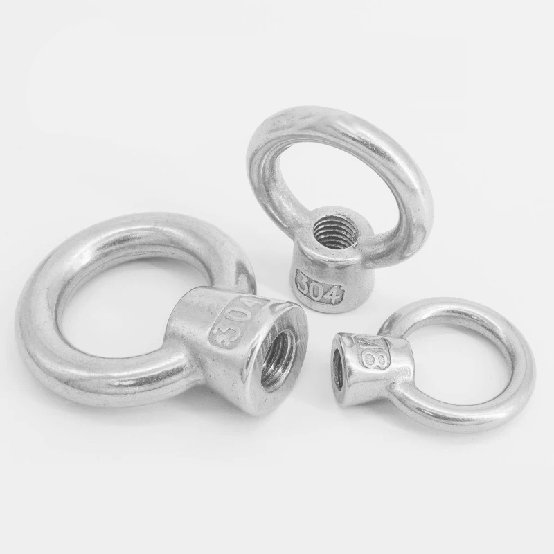 

M6 M8 M10 M12 M16 M20 M24 Lifting Eye Nuts Ring Nuts A2 304 Stainless Steel High Nuts