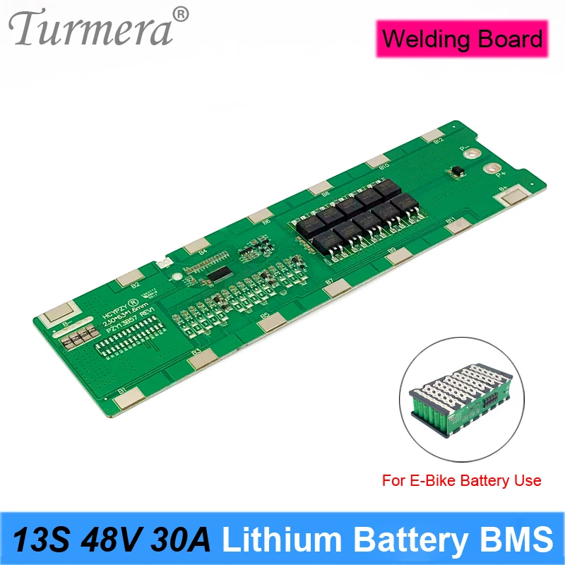 Turmera 13S 20A 30A BMS 48V 52V Lithium Battery Protection Board Spot Welding Directly Use in Electric Bike or E-scooter Battery 
Turmera 13S 20A 30A BMS 48V 52V Lithium Battery Protection Board Spot Welding Directly Use in Electric Bike or E-scooter Battery