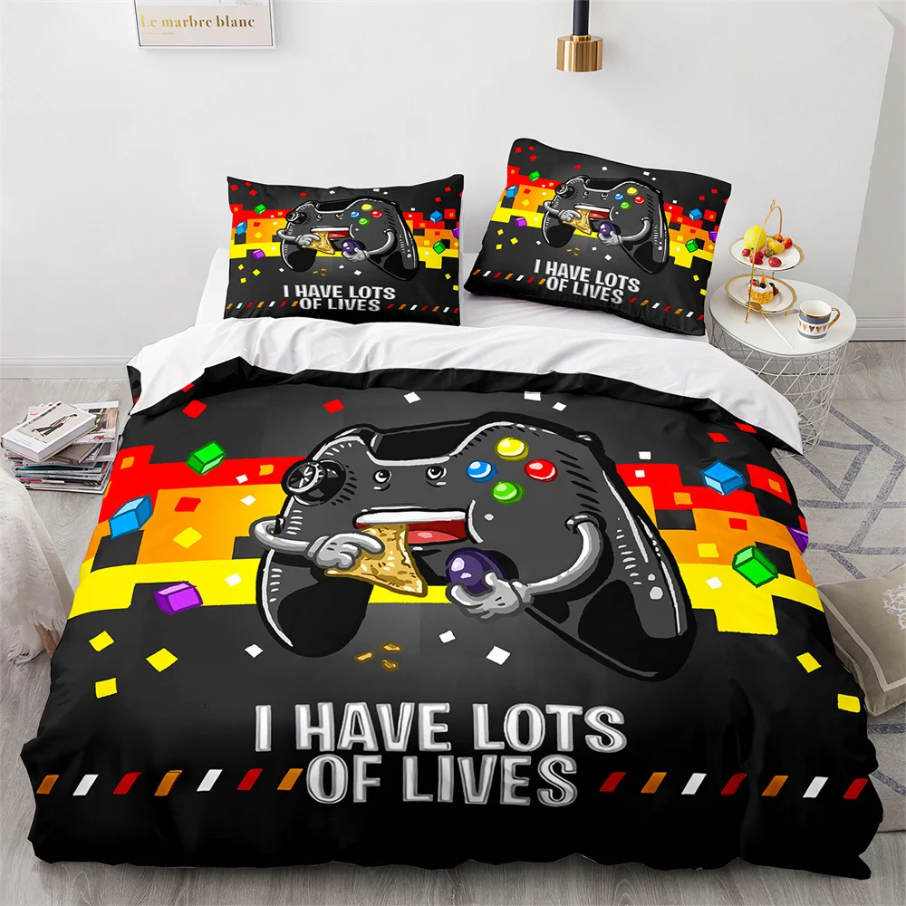 Комплект постельного белья для мальчиков-подростков, набор из пододеяльника и наволочки с 3D ручками для игр в спальне, цвет черный
Комплект постельного белья для мальчиков-подростков, набор из пододеяльника и наволочки с 3D ручками для игр в спальне, цвет черный