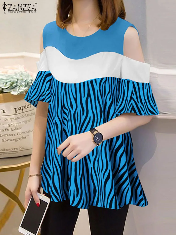 ZANZEA Women Spring Blouse Femme Fashion Elegant Casual Holiday Top Stripe Patchwork Short Sleeve Button O-Neck Holiday Shirt
ZANZEA Women Spring Blouse Femme Fashion Elegant Casual Holiday Top Stripe Patchwork Short Sleeve Button O-Neck Holiday Shirt