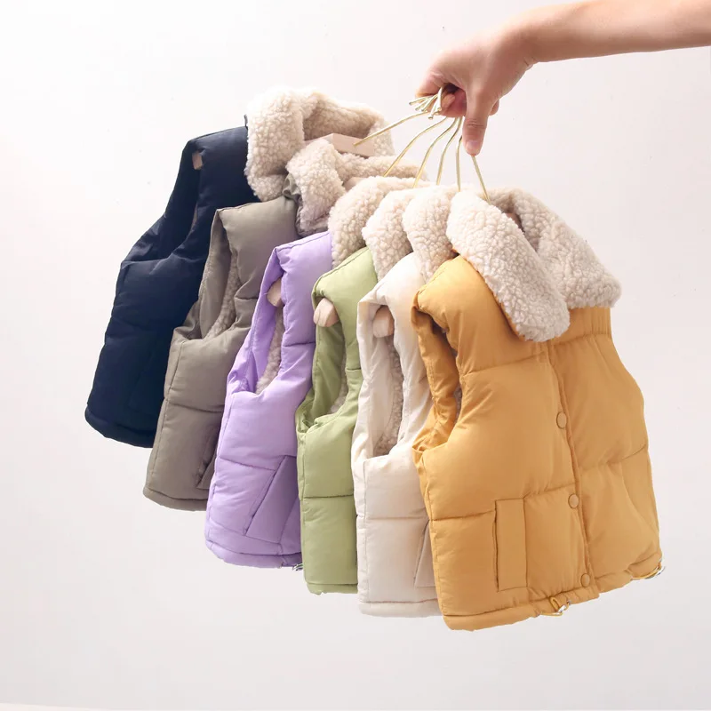 Winter wool Kids Boys Infant Girl Clothing Toddler thicken Solid Color Turn-down Collar Down Vest For 1-8 Y Kids Girls clothes
Winter wool Kids Boys Infant Girl Clothing Toddler thicken Solid Color Turn-down Collar Down Vest For 1-8 Y Kids Girls clothes