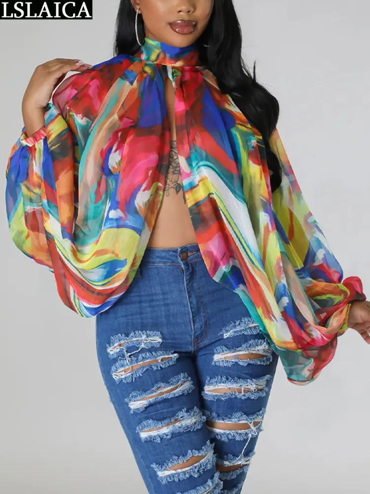 Fashion Women's Beachwear Clothes Cut Out Shirts Woman Summer 2023 Print Elegant Blouses Long Sleeve Stylish Lace Up Tops Offer 
Fashion Women's Beachwear Clothes Cut Out Shirts Woman Summer 2023 Print Elegant Blouses Long Sleeve Stylish Lace Up Tops Offer