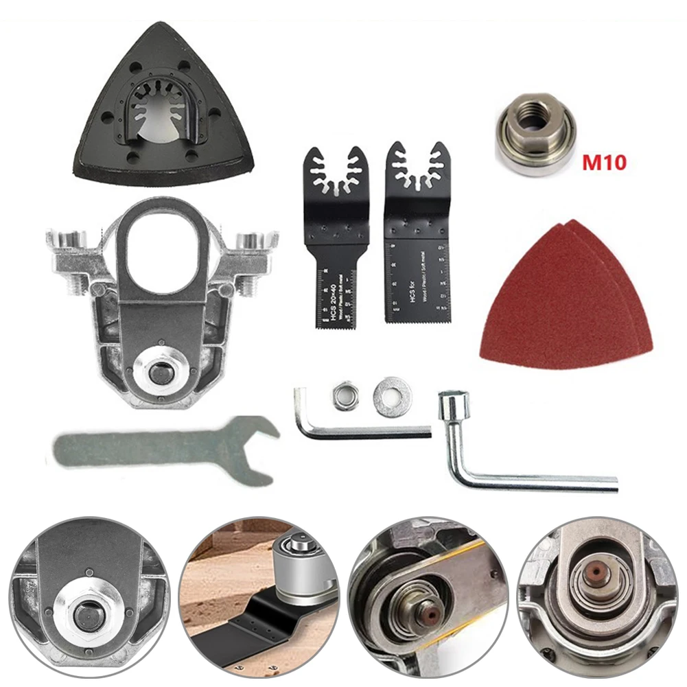 Угловая шлифовальная машина, преобразующий Универсальный адаптер для головки, резьба M10 для угловой шлифовальной машины 100 типа, полировальный Осциллирующий электроинструмент для полировки
Угловая шлифовальная машина, преобразующий Универсальный адаптер для головки, резьба M10 для угловой шлифовальной машины 100 типа, полировальный Осциллирующий электроинструмент для полировки