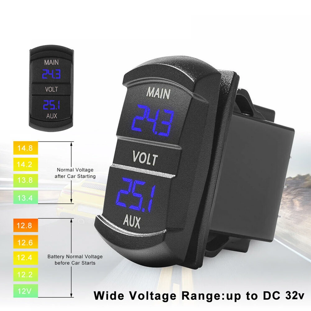 Car Voltmeter 10-32V 37.2x21.2mm / 1.46\"x0.83\" 48.5x24mm / 1.9\"x0.94\" Blue LED Brand New Durable ABS ATV Boat
Car Voltmeter 10-32V 37.2x21.2mm / 1.46\"x0.83\" 48.5x24mm / 1.9\"x0.94\" Blue LED Brand New Durable ABS ATV Boat