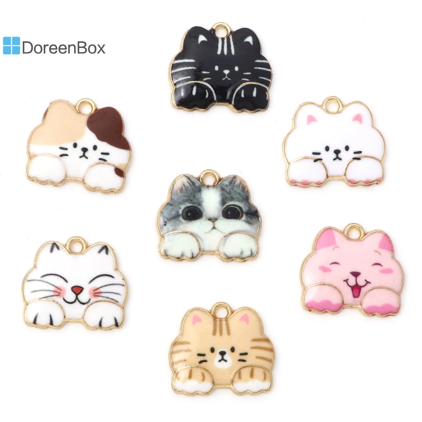 10PCs Cat Animal Enamel Charms Cute Cartoon Multicolor Gold Color Metal Pendants DIY Making Bracelets Necklace Jewelry 18mmx16mm
10PCs Cat Animal Enamel Charms Cute Cartoon Multicolor Gold Color Metal Pendants DIY Making Bracelets Necklace Jewelry 18mmx16mm