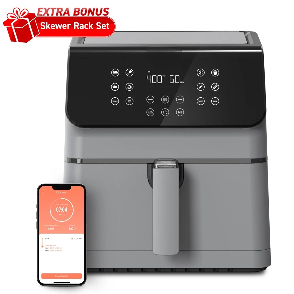 II 5.8-Quart Air Fryer, Large 12-in-1 Air Fryer, Voice , Exclusive Bonus, Light Gray
II 5.8-Quart Air Fryer, Large 12-in-1 Air Fryer, Voice , Exclusive Bonus, Light Gray