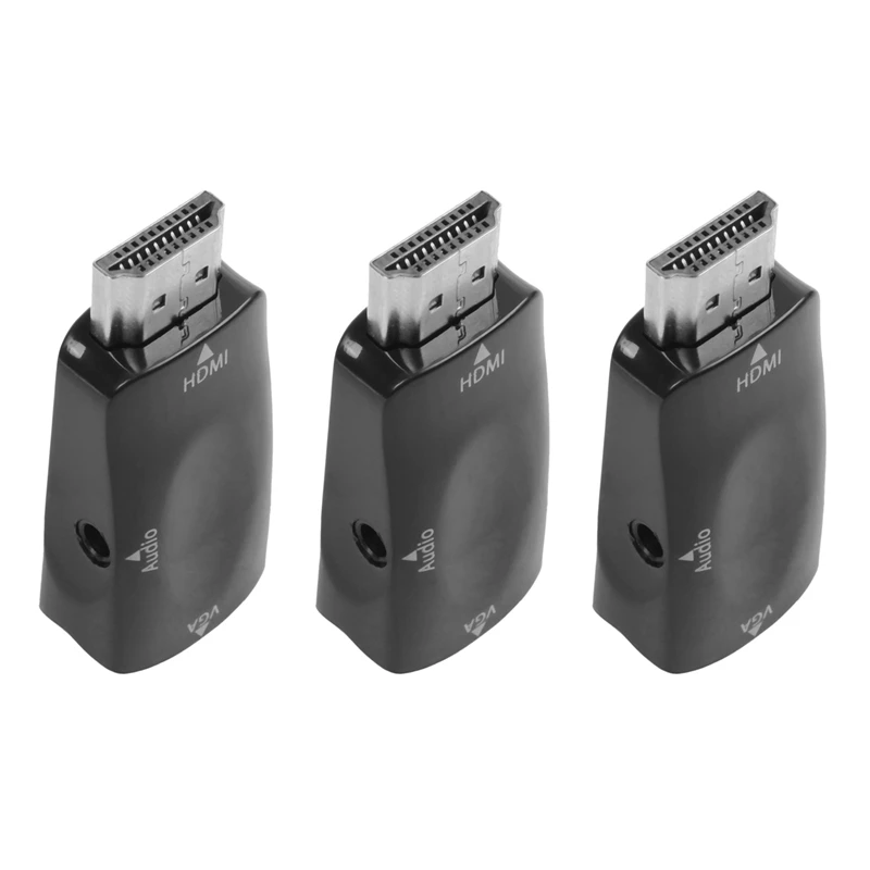 3X -Compatible To VGA Converter Gold-Plated With Connector 3.5Mm Audio Cable For PC,Laptop,DVD,Desktop,TV Box - Black
3X -Compatible To VGA Converter Gold-Plated With Connector 3.5Mm Audio Cable For PC,Laptop,DVD,Desktop,TV Box - Black