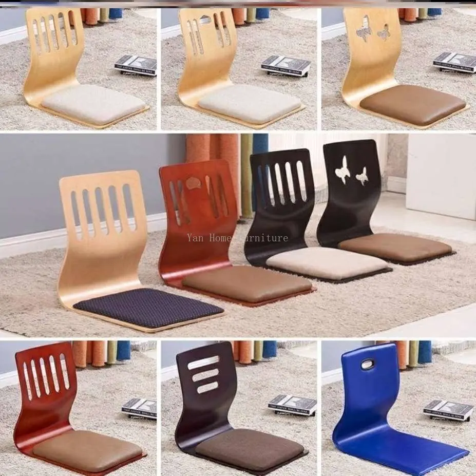 

Backrest Household Lazy Japanese-Style Chair Legless Reading New Country Floor Chair Back Chair Small-Sized No-Foot Chair 나무의자