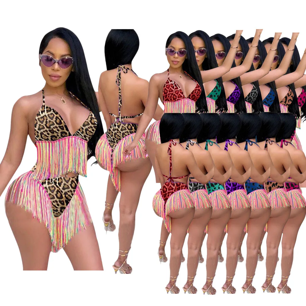 10PCS Bulk Items Wholesale Lots Leopard Print Two Piece Bikini Sets Women Beachwear Tassel Bra Top and And Panty Sets Summer
10PCS Bulk Items Wholesale Lots Leopard Print Two Piece Bikini Sets Women Beachwear Tassel Bra Top and And Panty Sets Summer