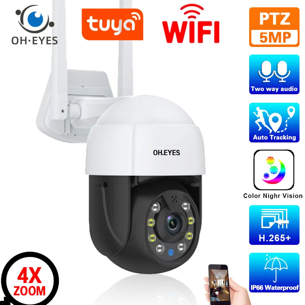 5MP Tuya Smart Life Mini Wifi IP Camera Outdoor Ai Auto Tracking Human Detection Wireless PTZ Camera Video Surveillance System
5MP Tuya Smart Life Mini Wifi IP Camera Outdoor Ai Auto Tracking Human Detection Wireless PTZ Camera Video Surveillance System