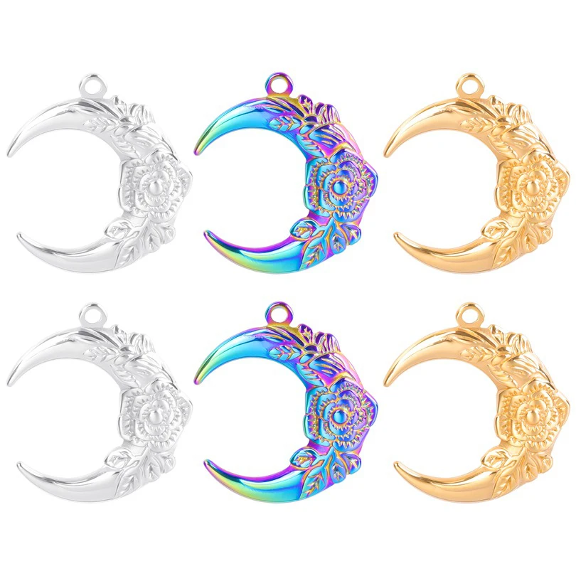 WZNB 5Pcs Rose Flower Moon Charms For Jewelry Making Supplies Handmade Stainless Steel Charm Pendant DIY Crescent Luna
WZNB 5Pcs Rose Flower Moon Charms For Jewelry Making Supplies Handmade Stainless Steel Charm Pendant DIY Crescent Luna