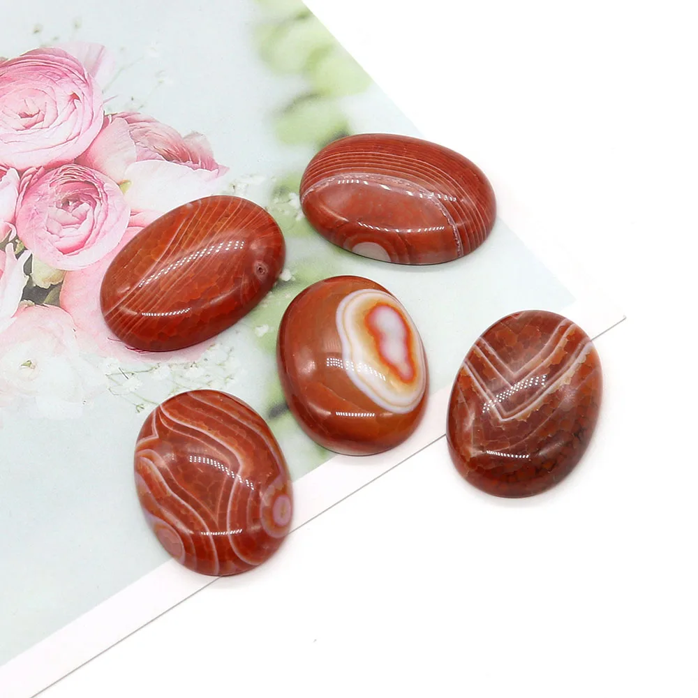 

Oval Cabochon Red Agate Beads 25x35mm for Jewelry Making DIY Ring Accessory Flatback Dome Undrilled Natural Stone Cabochon Gem