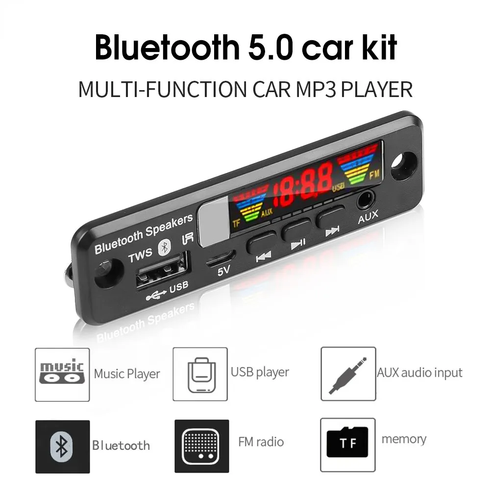 TWS Bluetooth 5.0 APE/MP3 Decoder Board 5V Wireless FM Radio MP3 Player Support TF Card USB AUX Audio Decording Board Handsfree
TWS Bluetooth 5.0 APE/MP3 Decoder Board 5V Wireless FM Radio MP3 Player Support TF Card USB AUX Audio Decording Board Handsfree
