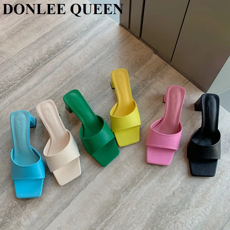 New Brand Women Slippers Fashion Peep Toe Mule Shoes Women Low Heels Slides Outdoor Flip Flops Elegant Sandals Candy Green Mujer
New Brand Women Slippers Fashion Peep Toe Mule Shoes Women Low Heels Slides Outdoor Flip Flops Elegant Sandals Candy Green Mujer