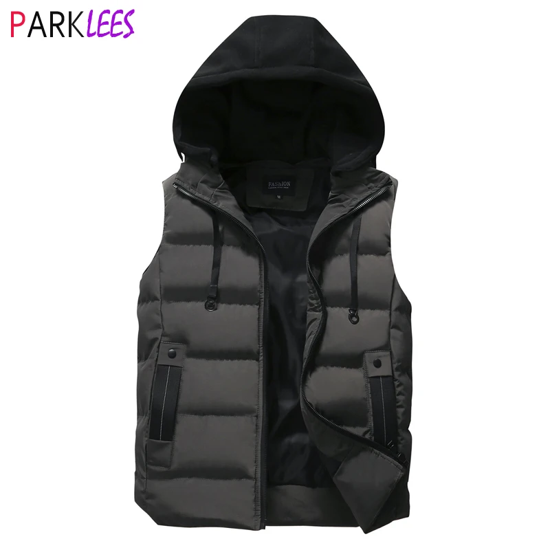 PARKLEES Men's Winter Black Hooded Sleeveless Waistcoat 2022 Brand New Casual Cotton Padded Wam Vests Jacket Windproof Outwear
PARKLEES Men's Winter Black Hooded Sleeveless Waistcoat 2022 Brand New Casual Cotton Padded Wam Vests Jacket Windproof Outwear