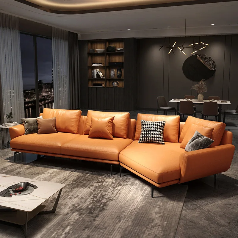 Nordic modern minimalist corner sofa Italian light luxury furniture living room small family cloth leather leather sofa
Nordic modern minimalist corner sofa Italian light luxury furniture living room small family cloth leather leather sofa