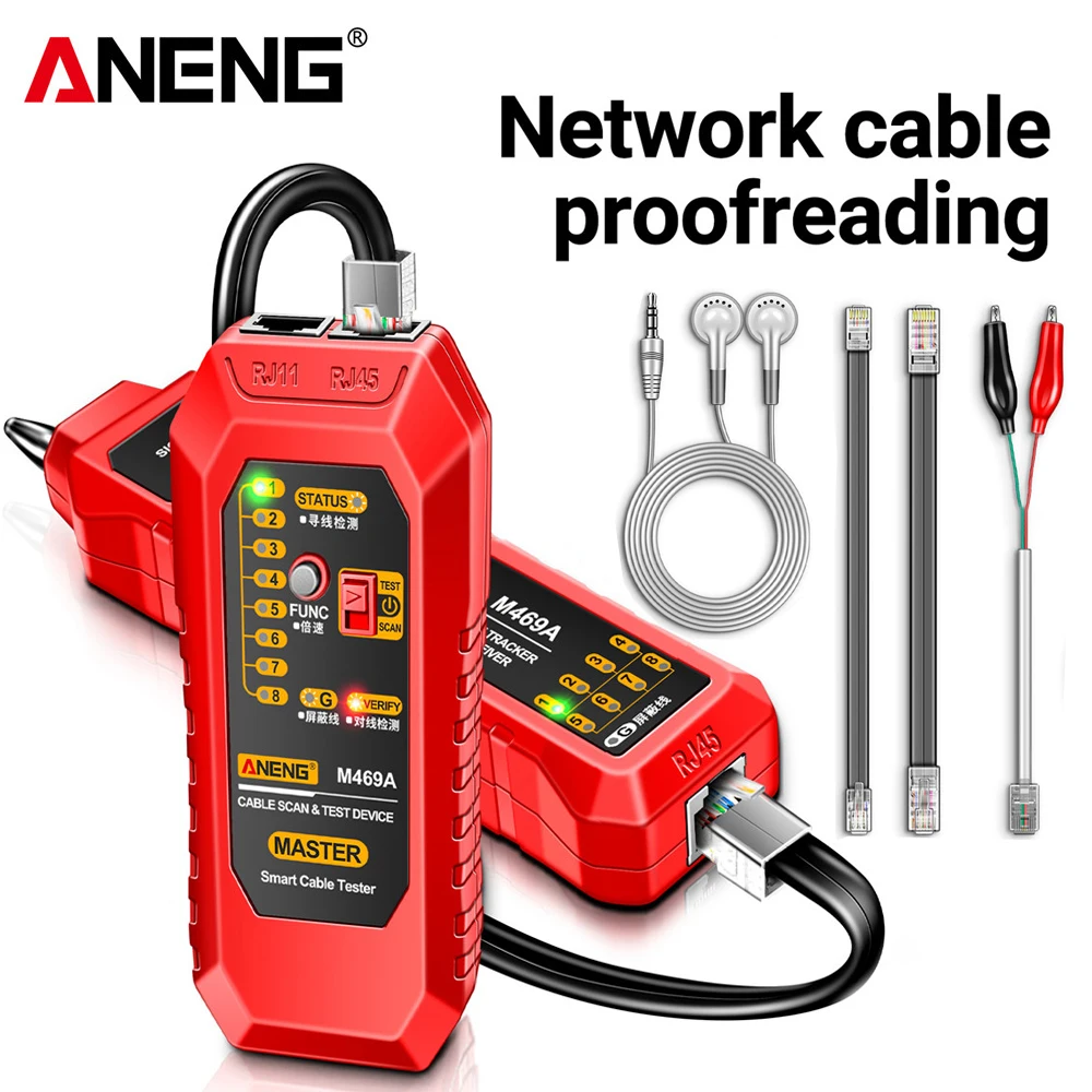 ANENG M469A Smart Network Cable Tester rj45 network tester Lan testers Finder Wire Tracker Receiver Network Repair Tool
ANENG M469A Smart Network Cable Tester rj45 network tester Lan testers Finder Wire Tracker Receiver Network Repair Tool