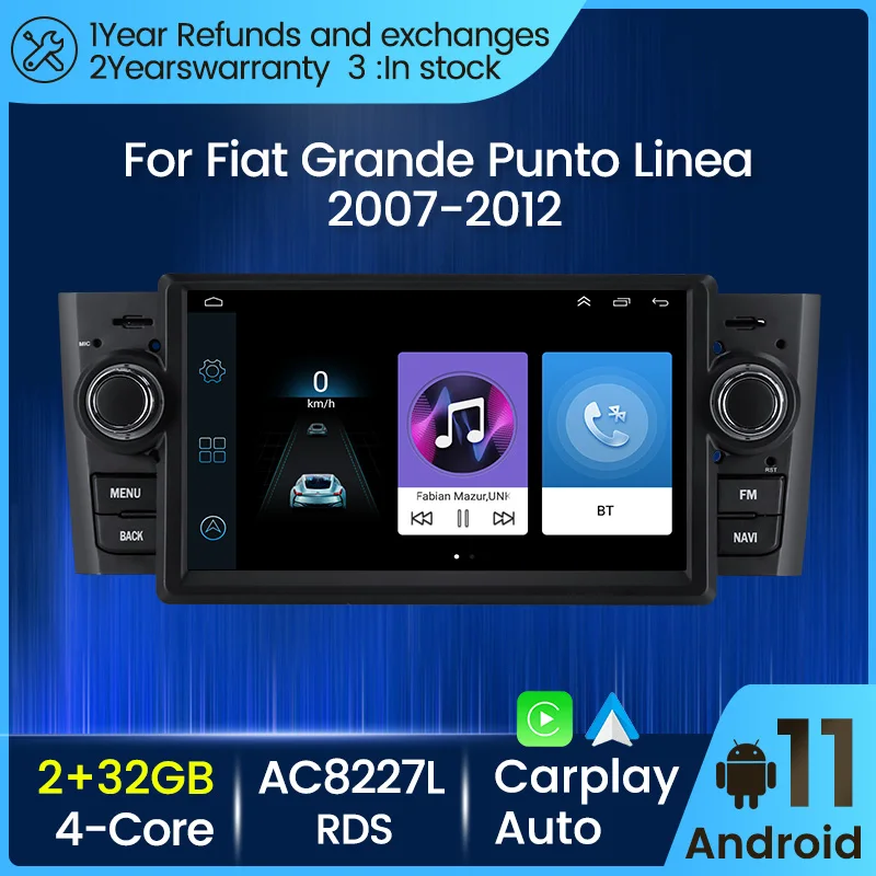 

Авторадио 1 din Android 11 автомобильный стерео Мультимедийный Плеер для Fiat Grande Punto Linea 2007-2012 GPS навигация радио 4 ядра Wifi