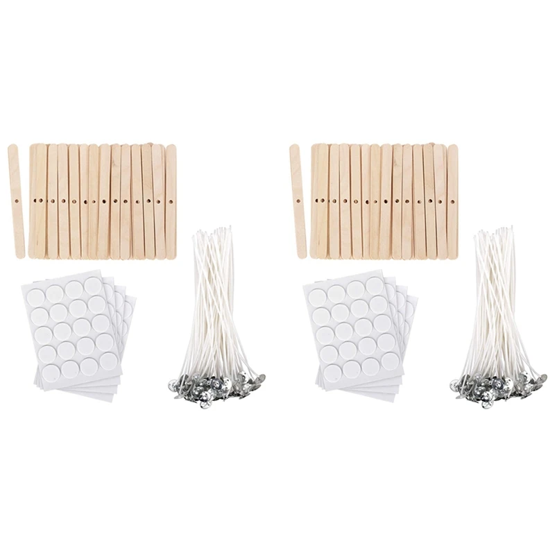 

New 200X Candle Making Kit,Wooden Candle Wick Holders,Candle Wick Sticker,Candle Wicks Candle Centering Tool For Candle