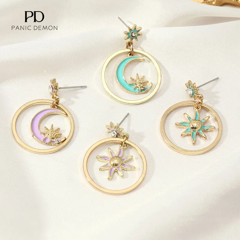Panic Demon Simple Ladies Jewelry Retro Creative Alloy Drop Oil Star Moon Earring Jewelry
Panic Demon Simple Ladies Jewelry Retro Creative Alloy Drop Oil Star Moon Earring Jewelry