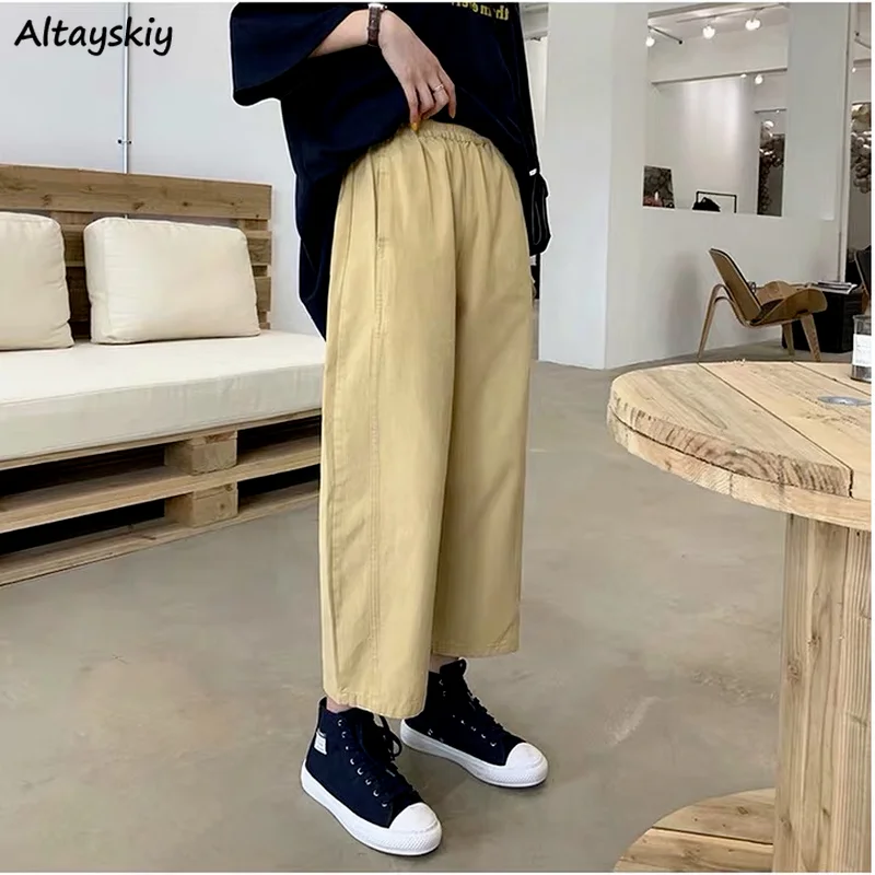 Женские прямые брюки с широкими штанинами Bf, уличная одежда в стиле ретро, однотонный стиль, сафари, повседневные универсальные брюки до щиколотки с эластичным поясом в стиле Харадзюку
Женские прямые брюки с широкими штанинами Bf, уличная одежда в стиле ретро, однотонный стиль, сафари, повседневные универсальные брюки до щиколотки с эластичным поясом в стиле Харадзюку