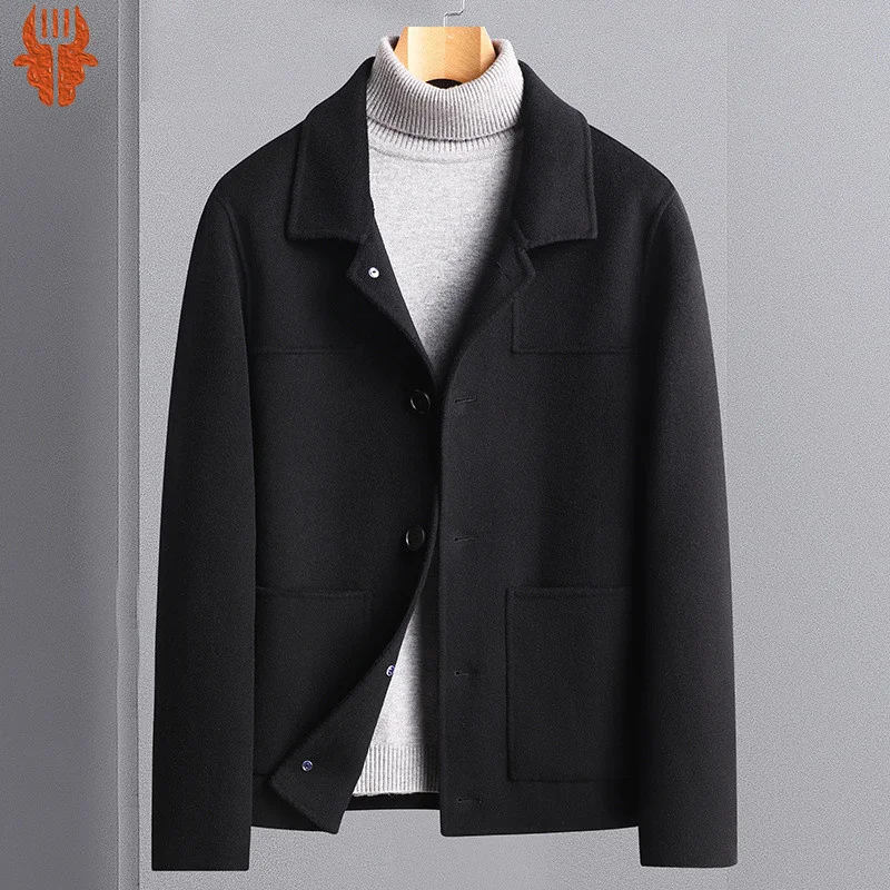 2023 Luxury Handmade Double-sided Woolen Men's 100%% Wool Coat Short Jacket Woolen Short Boy Solid Thicken Coat
2023 Luxury Handmade Double-sided Woolen Men's 100%% Wool Coat Short Jacket Woolen Short Boy Solid Thicken Coat