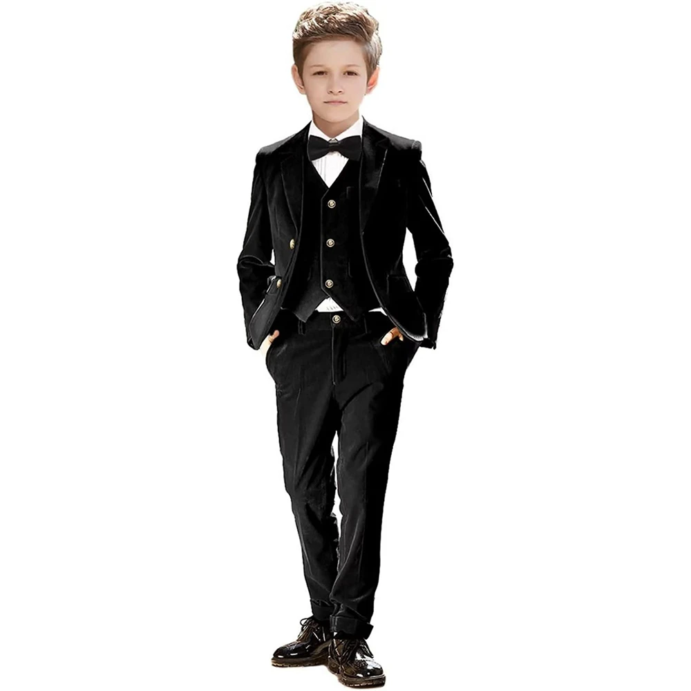 Velvet 3 Piece Slim Fit Suits for Boy Blazer Vest Pants Single Breasted Wedding Tuxedo Full Children's Elegant Clothing Party
Velvet 3 Piece Slim Fit Suits for Boy Blazer Vest Pants Single Breasted Wedding Tuxedo Full Children's Elegant Clothing Party