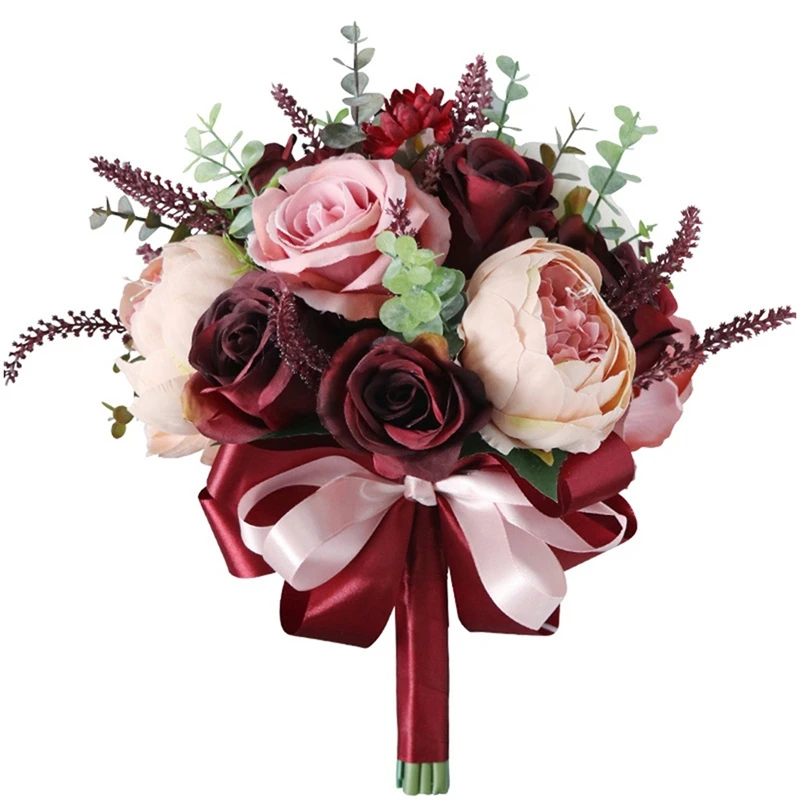 Burgundy Dusty Pink Rose Bouquet - Champagne Blush Blooming Peony With Eucalyptus Real Perfect Bridal Wedding Flowers
Burgundy Dusty Pink Rose Bouquet - Champagne Blush Blooming Peony With Eucalyptus Real Perfect Bridal Wedding Flowers
