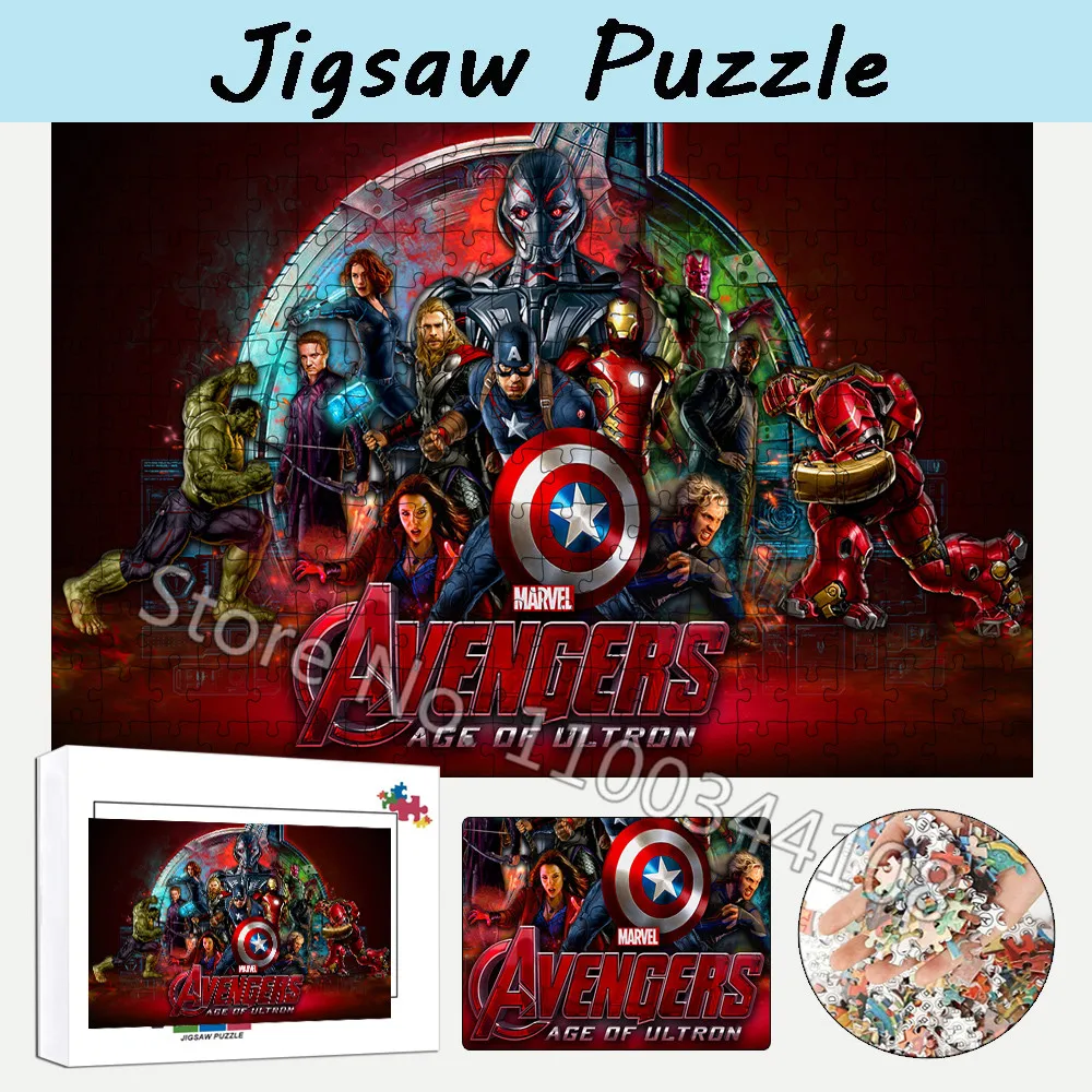 

The Avengers Jigsaw Puzzles Marvel Superhero Captain America Iron Man Hulk Puzzle for Adult Children Educational Handmade Toys