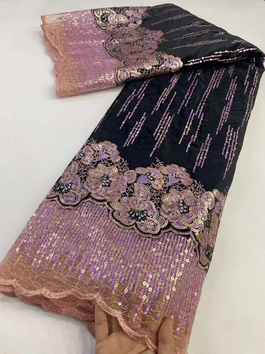 African Nigerian Velvet Sequins Lace Fabric For Sew Party Dress Cloth Material 2023 Velvet With Cord Lace Wedding Party Dress
African Nigerian Velvet Sequins Lace Fabric For Sew Party Dress Cloth Material 2023 Velvet With Cord Lace Wedding Party Dress